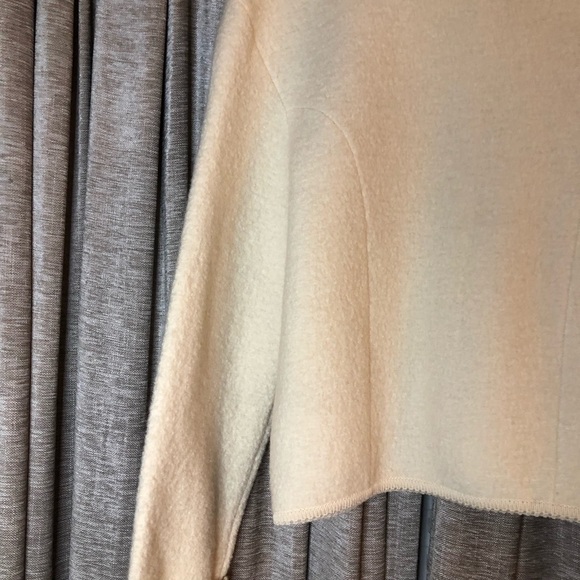 Vintage Tally Ho Cream Wool Floral Engraved Button Front Jacket Size 12 - Picture 14 of 15